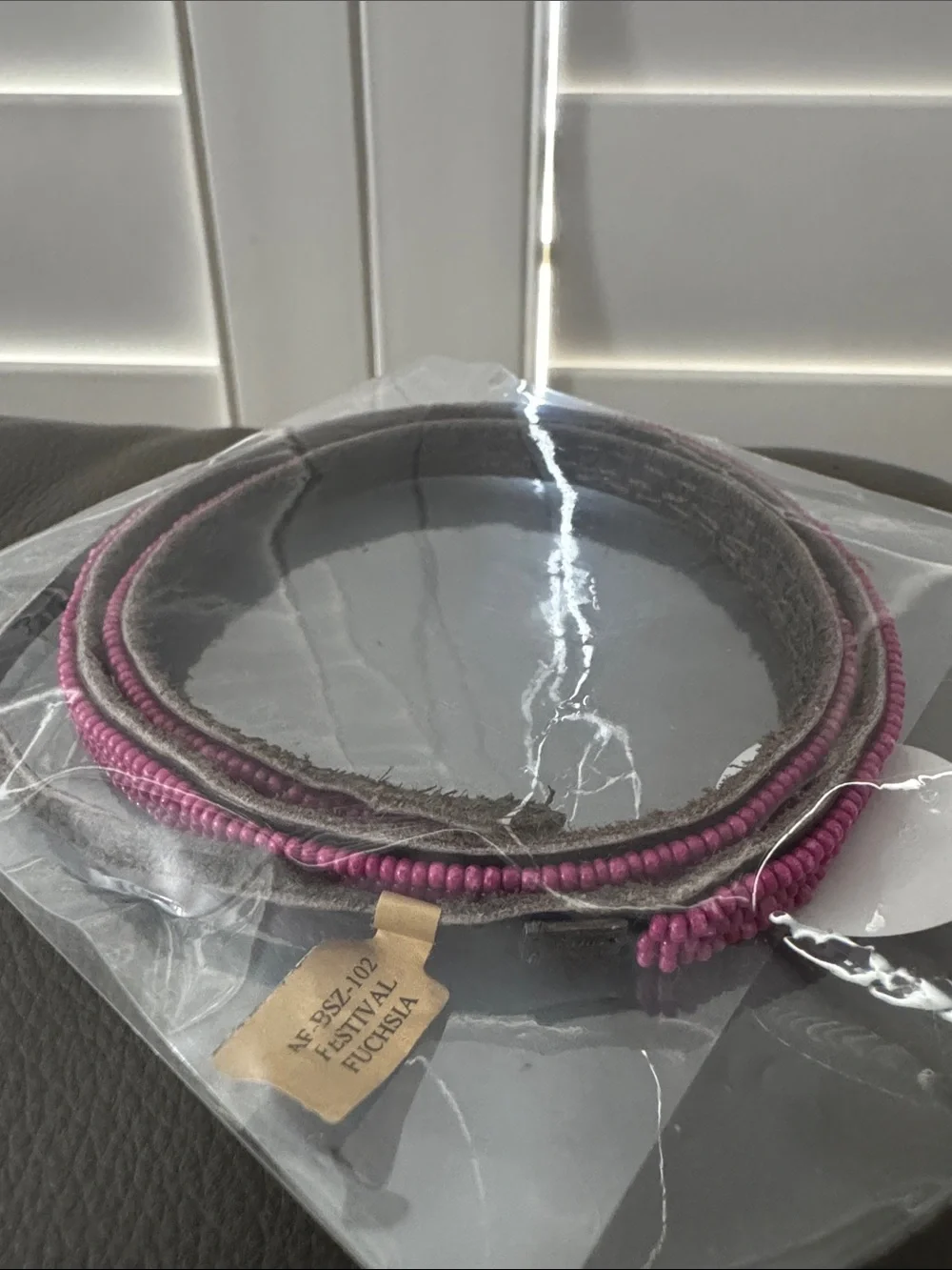 Fuchsia Beaded Multi-Strand  Wrap Bracelet